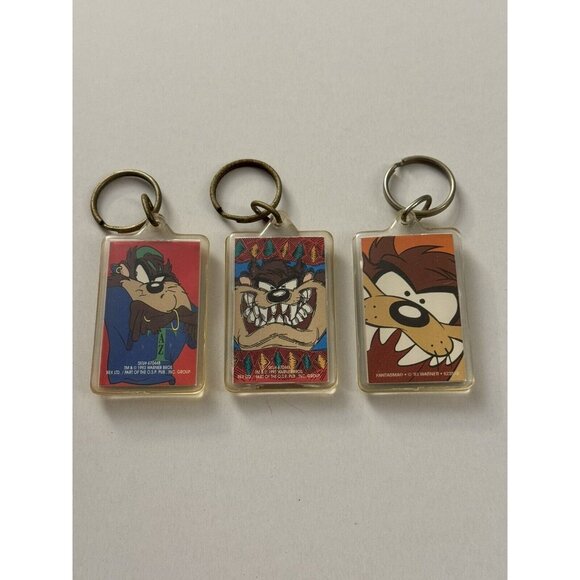 Looney Tunes Other - Vintage Set Of 3 Tasmanian Devil Keychains Taz Looney Tunes C32